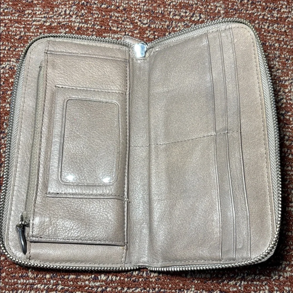 Brighton pretty tough studded medium leather wallet in Buff